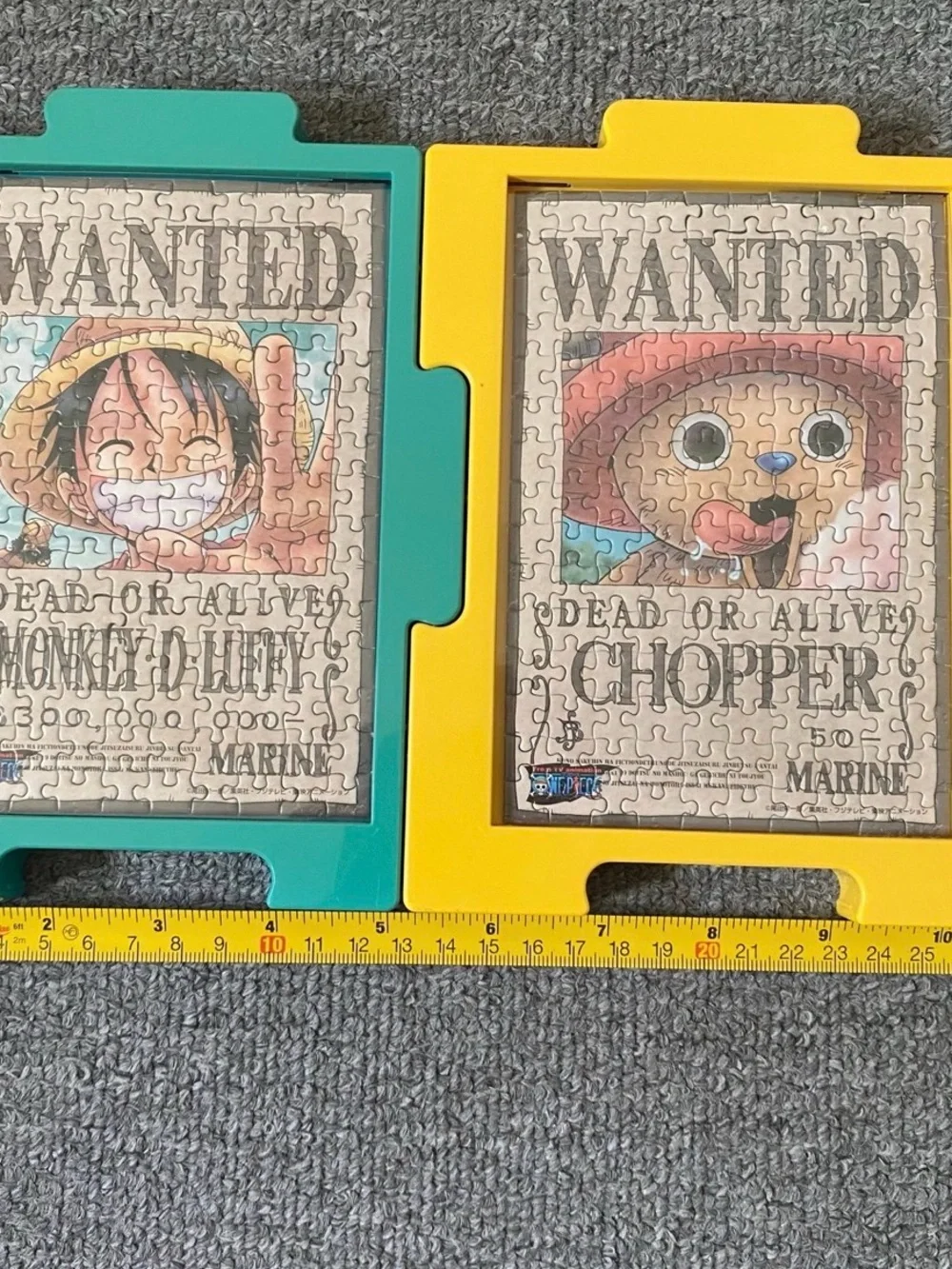 Onepiece Wanted Poster Wall Art Set - Teal & Yellow Frames